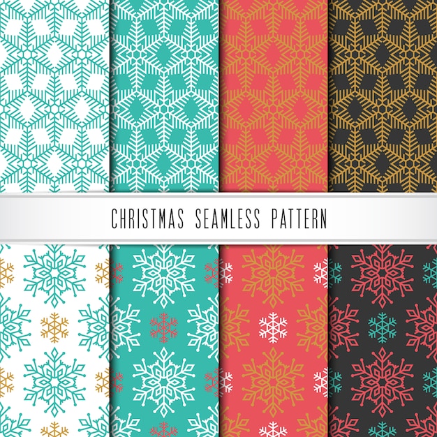 Christmas and happy new year pattern set.