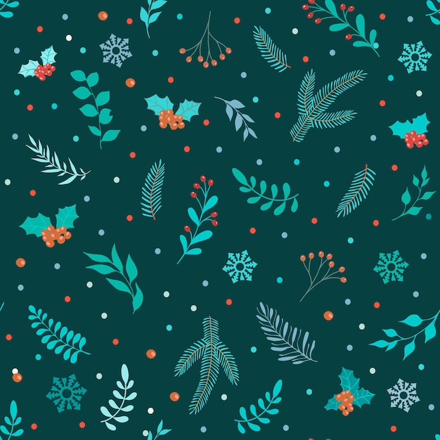 Christmas and Happy New Year seamless pattern. Trendy retro style. 