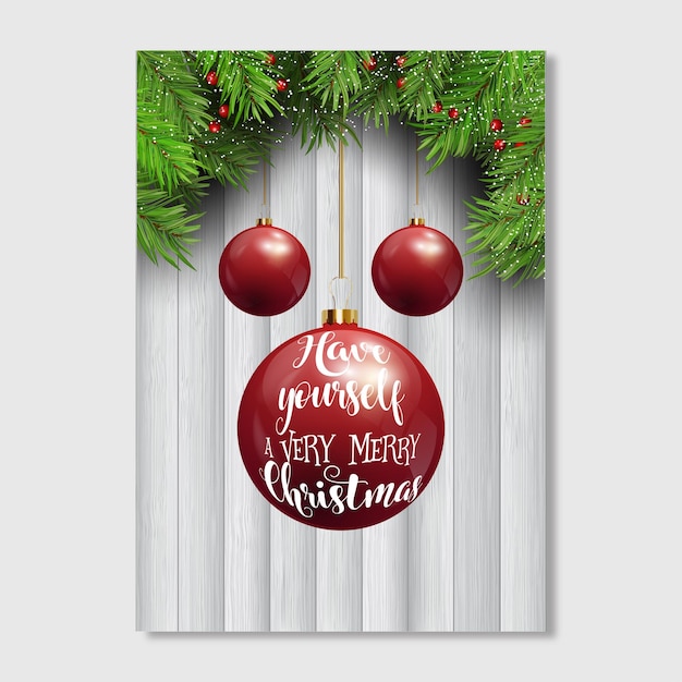 Christmas and Happy New Year Wishing Card with Hanging Bubles Happy New Year 2022