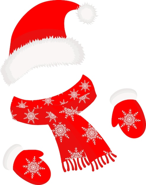 christmas hat,santa claus scarf and mittens.little red riding hood,scarf and mittens with kes