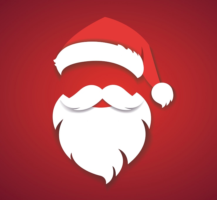 Vector クリスマス帽子とサンタ白ひげベクトル