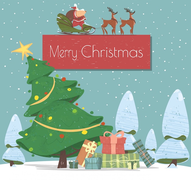 Christmas Holiday Cartoon Greeting Card