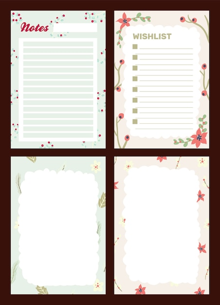 Vector christmas holiday celebration journal notepad cute letter scandinavian style