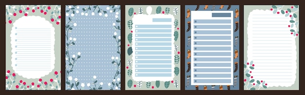 Vector christmas holiday celebration journal notepad cute letter scandinavian style