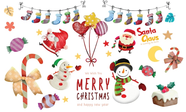 Christmas holiday clipart elements collection
