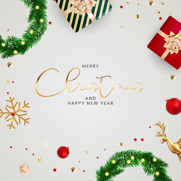 Christmas holiday party background. happy new year and merry christmas poster template. vector illustration