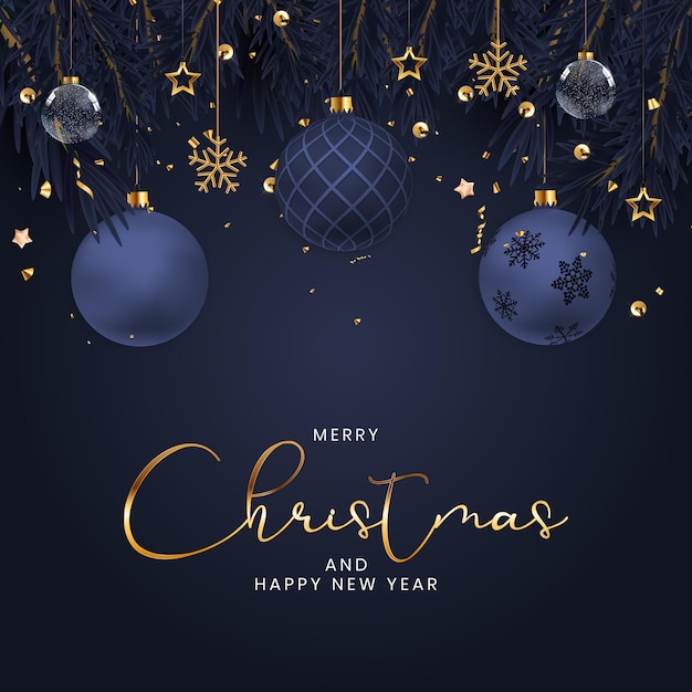 Christmas Holiday Party Background. Happy New Year and Merry Christmas Poster Template. Vector Illustration