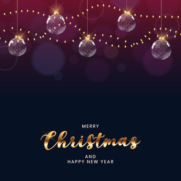 Christmas Holiday Party Background Happy New Year and Merry Christmas Poster Template Vector Illustration