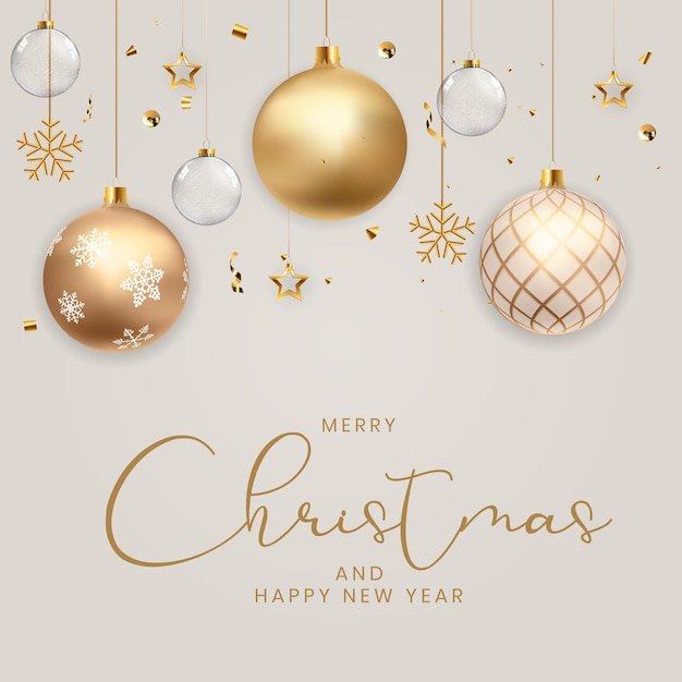 Christmas Holiday Party Background Happy New Year and Merry Christmas Poster Template