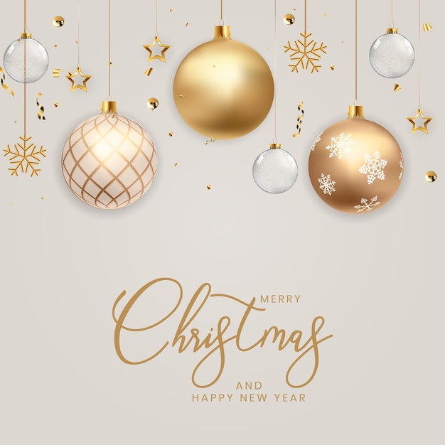 Christmas Holiday Party Background Happy New Year and Merry Christmas Poster Template