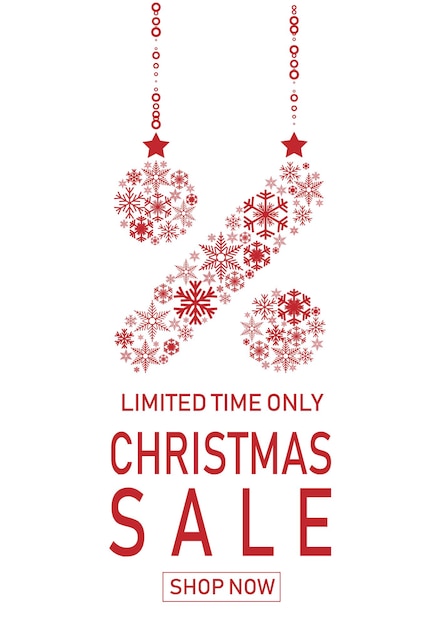 Vector christmas holiday sale on flat background limited time only template for a banner shopping discount vector illustration for your design