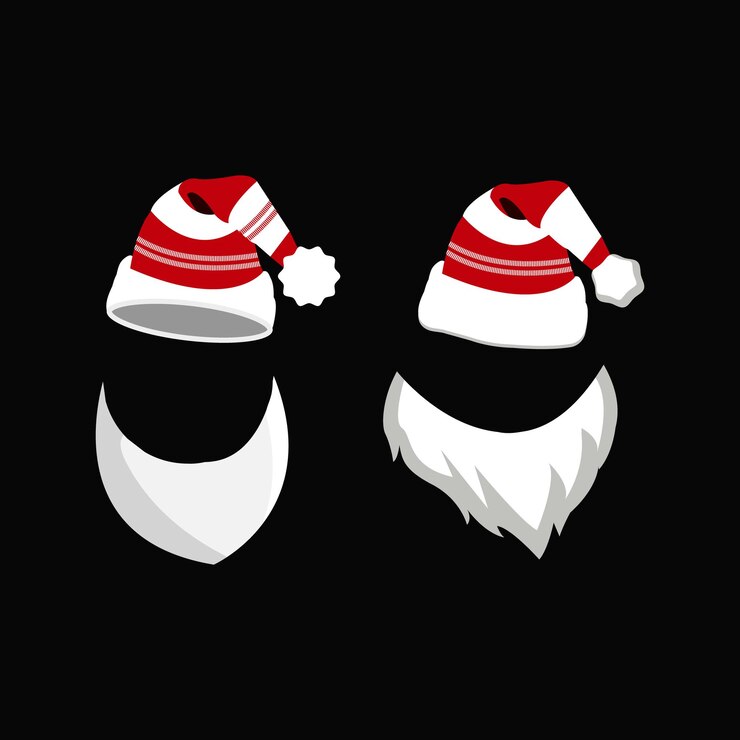 Christmas holiday, Santa hat,  Vector illustration.