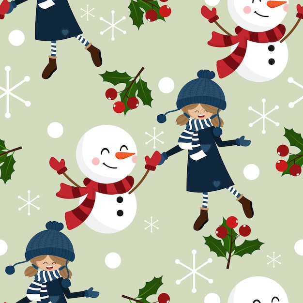 Christmas holiday season seamless pattern.