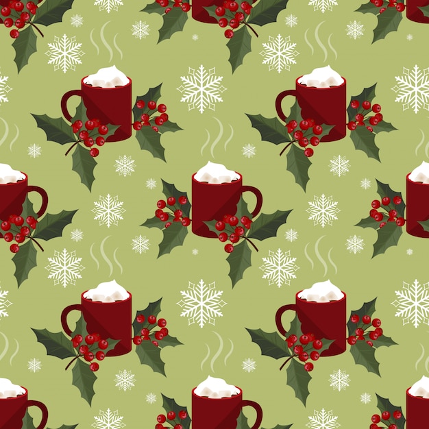 Christmas holiday season seamless pattern.