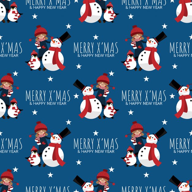 Christmas holiday season seamless pattern.