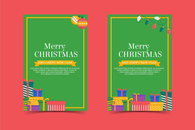 Christmas and holiday themed social media template design