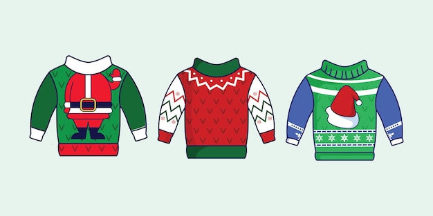 Christmas holiday ugly sweater decoration illustration