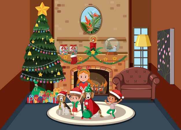 家で子供たちとのクリスマス休暇