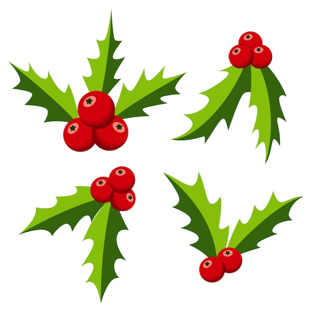 Christmas holly berry set. 