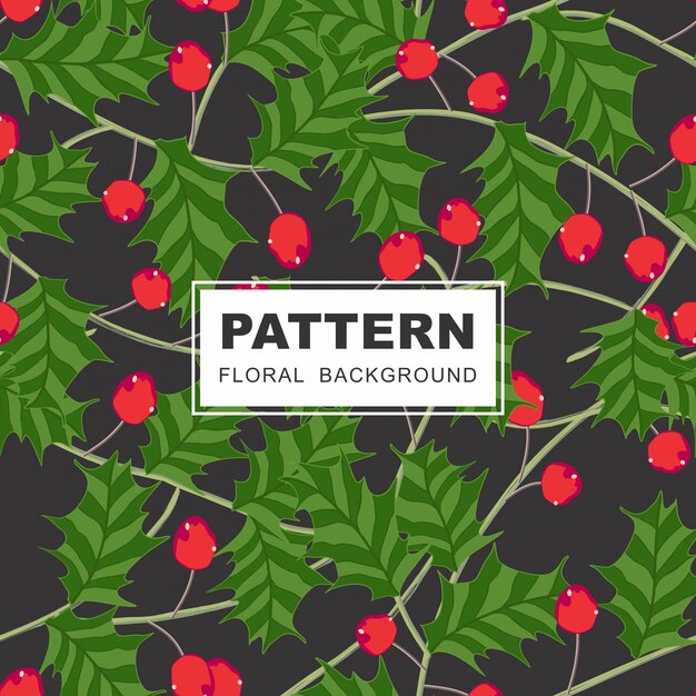 Christmas Holly Plant Pattern