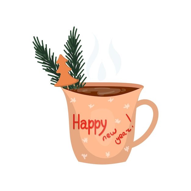 Vector christmas hot drink