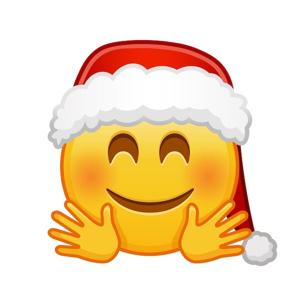 Emoji degli abbracci di natale grandi dimensioni del sorriso emoji giallo