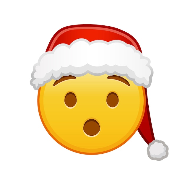크리스마스 Hushed 얼굴 노란색 이모티콘 미소의 큰 크기