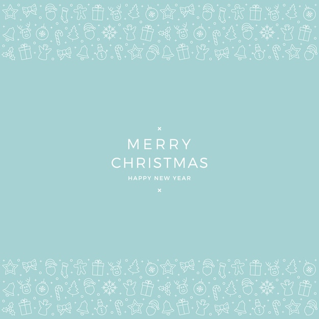 Vector christmas icon elements banner blue background