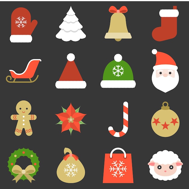 Christmas icon, ornaments and decoration