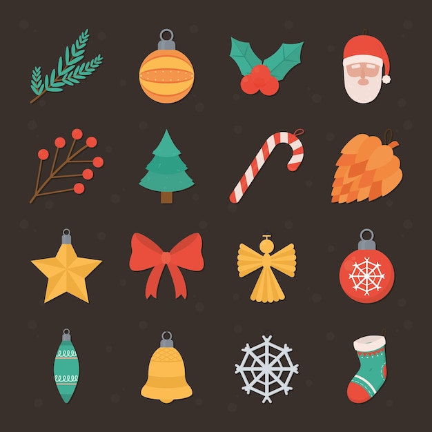 Vector christmas icon set