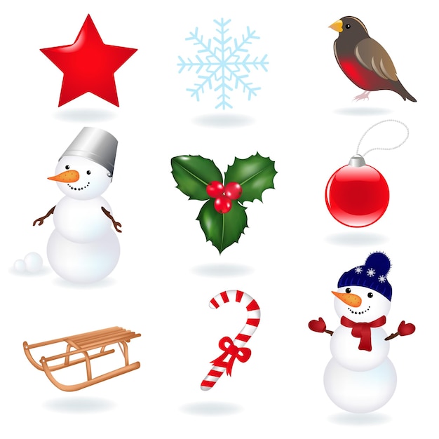 Christmas Icons Illustration Isolated