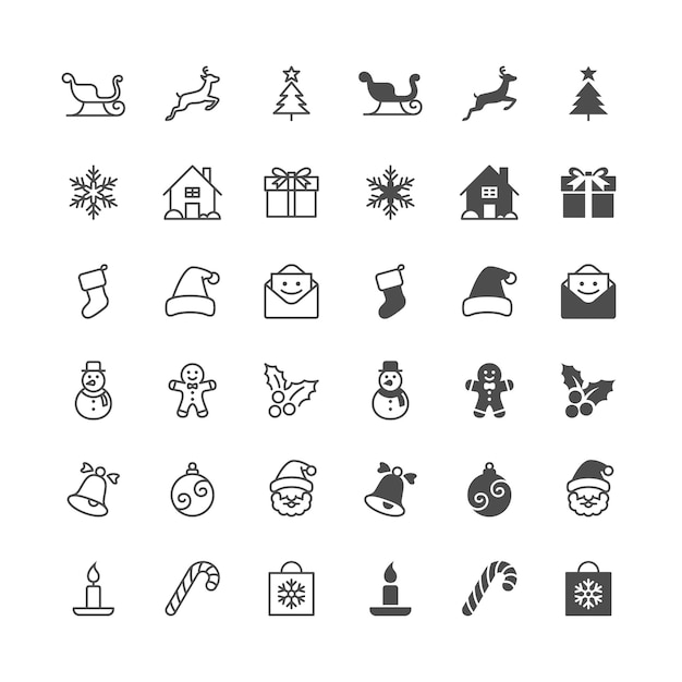 Vector christmas icons included normal and enable state