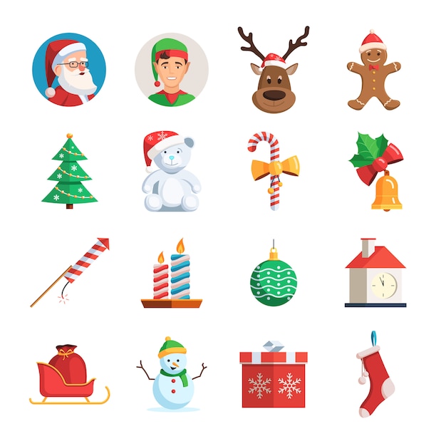 Christmas icons set