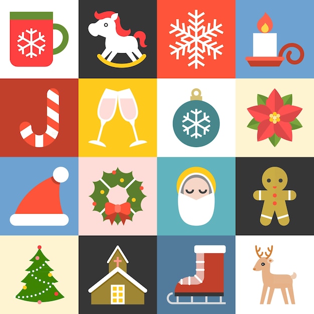 Christmas icons set