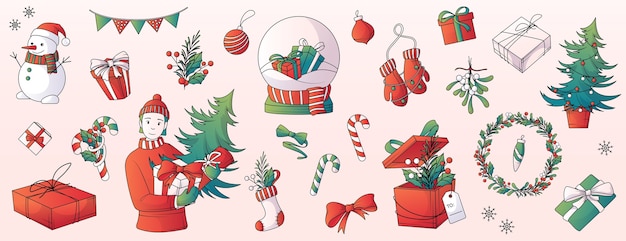 Vector christmas icons set