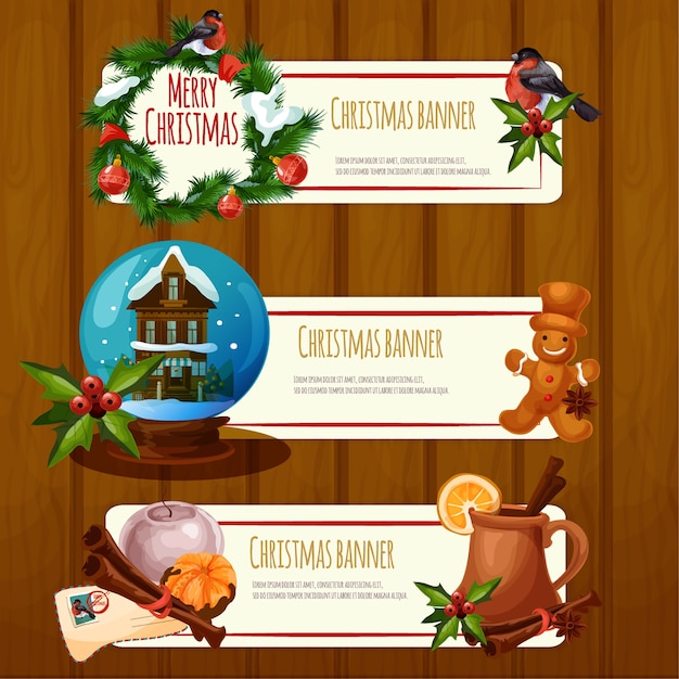 Christmas illustration label set