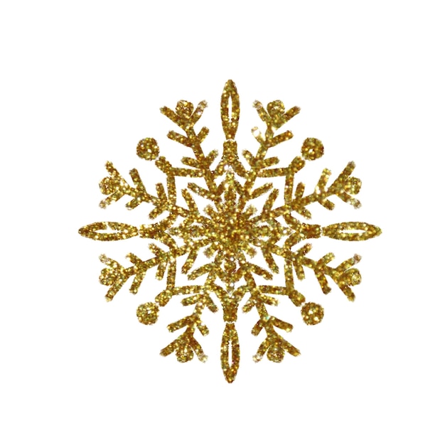 Vector christmas illustration of snowflake made from golden texture isolated on white