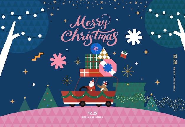 Christmas illustration webbaner popup