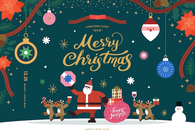 Vector christmas illustration webbaner popup