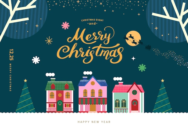 Vector christmas illustration webbaner popup