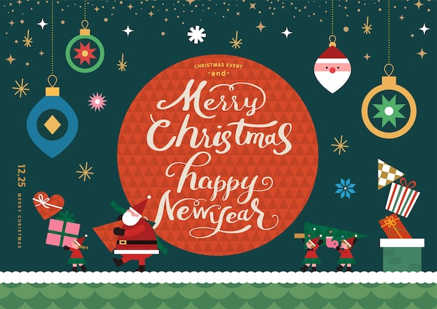 Vector christmas illustration webbaner popup