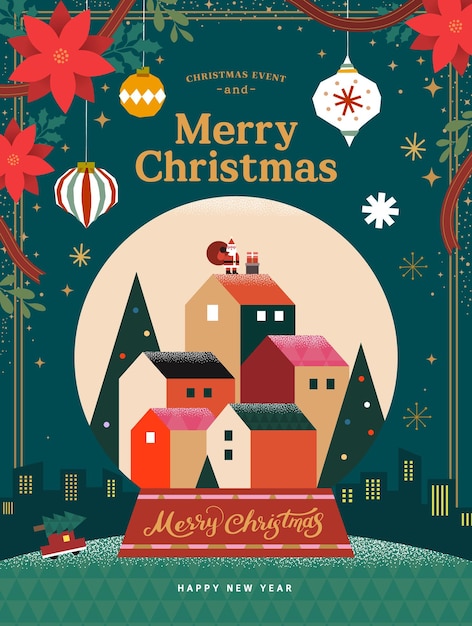 Vector christmas illustration webbaner popup