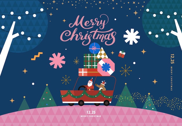 Christmas illustration webbaner popup