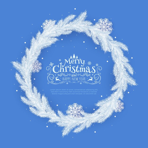 Christmas illustration winter holiday background christmas tree frame