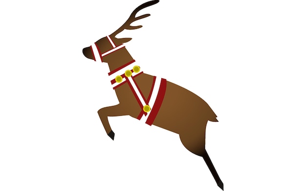 Christmas image of running reindeer