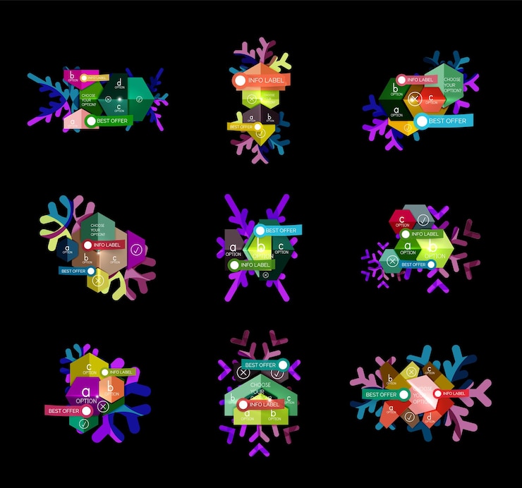 Vector christmas infographic business templates