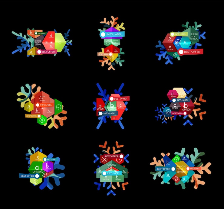 Vector christmas infographic business templates