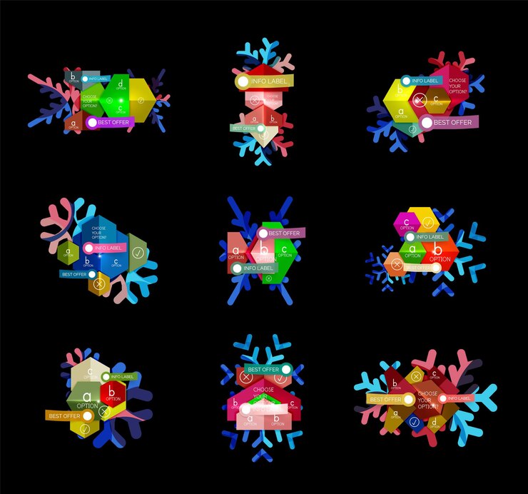 Vector christmas infographic business templates
