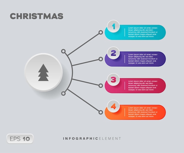 クリスマス インフォ グラフィック要素