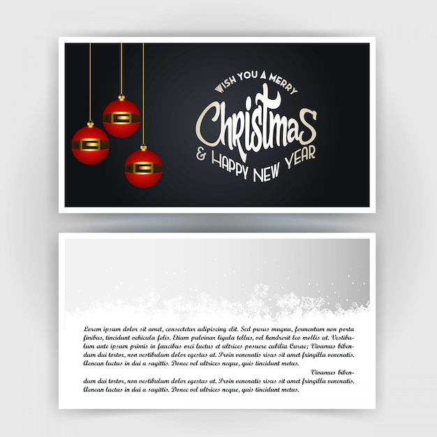 Vector christmas invitation card with creative design and light backgro